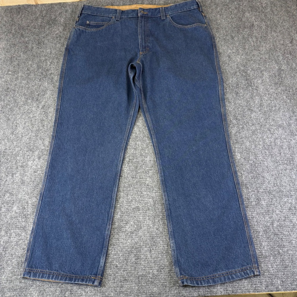 Duluth Trading Men's 42x32 Blue Denim Straight Fit Jeans Workwear Pants exc cond